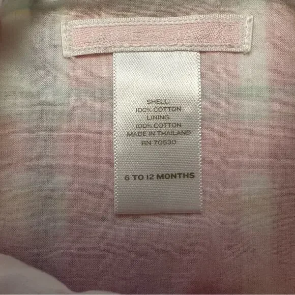 Janie and Jack Pink Plaid Dress sz 6-12 m happy in madras Sun Dress - Picture 7 of 7